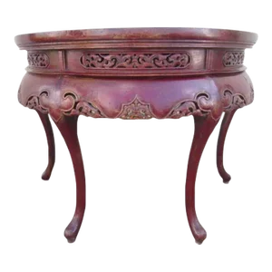 Antique Chinese Painted Demilune Table