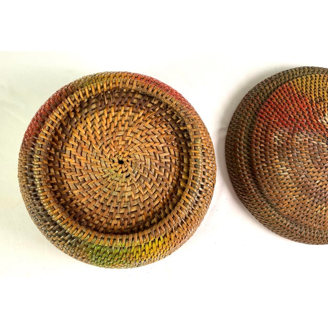 1920s Vintage, Fine Woven, Rattan, Lided Basket Circa 1920s For Sale - Image 5 of 8