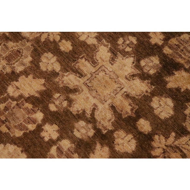 Classic Ziegler Brown Tan Hand-Knotted Wool Rug - 8'11'' X 11'10'' For Sale - Image 4 of 8