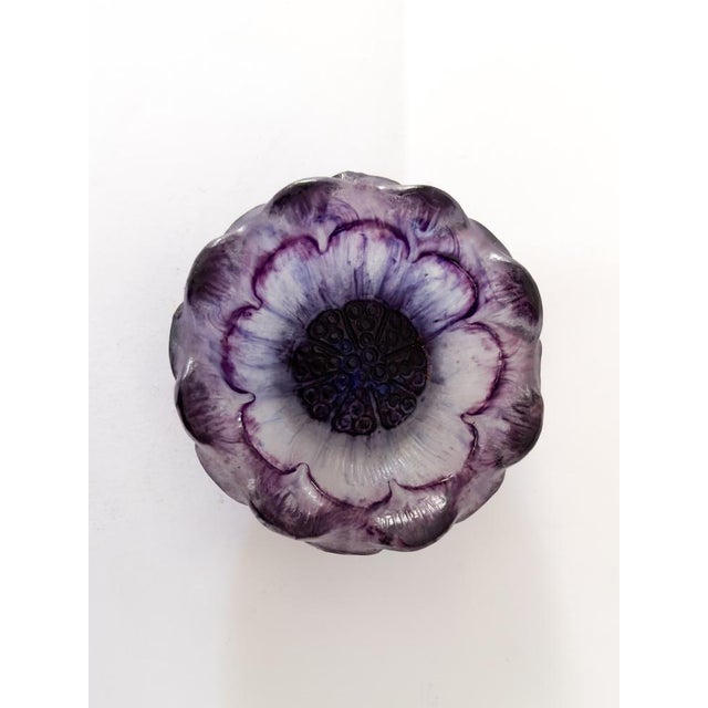 1920s Purple Glass Open Flower Bowl by Gabriel Argy Rousseau, 1924 For Sale - Image 5 of 10