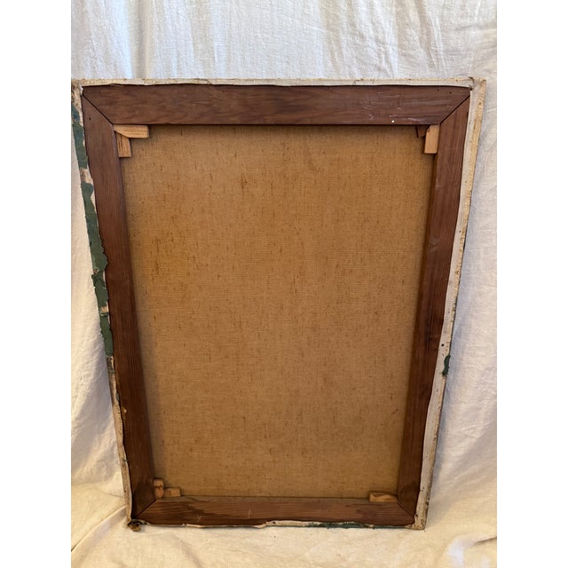 1920s/30s Large Antique Portrait Woman Oil Painting Canvas For Sale - Image 11 of 12