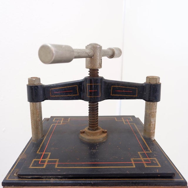 Black Industrial Iron Book Press, 1930s-1940s For Sale - Image 8 of 11