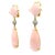 Vintage 1980s 18k Gold Pink Coral and Diamond Drop Earrings, Pair For Sale - Image 4 of 11
