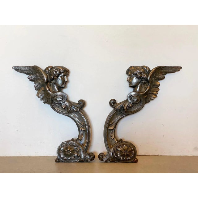 Antique Cast Iron Decorations, Set of 2 For Sale - Image 9 of 13