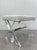 Worlds Away Worlds Away Dixon Acrylic Lucite X Base Stool Nickel Stretcher White Linen For Sale - Image 4 of 7