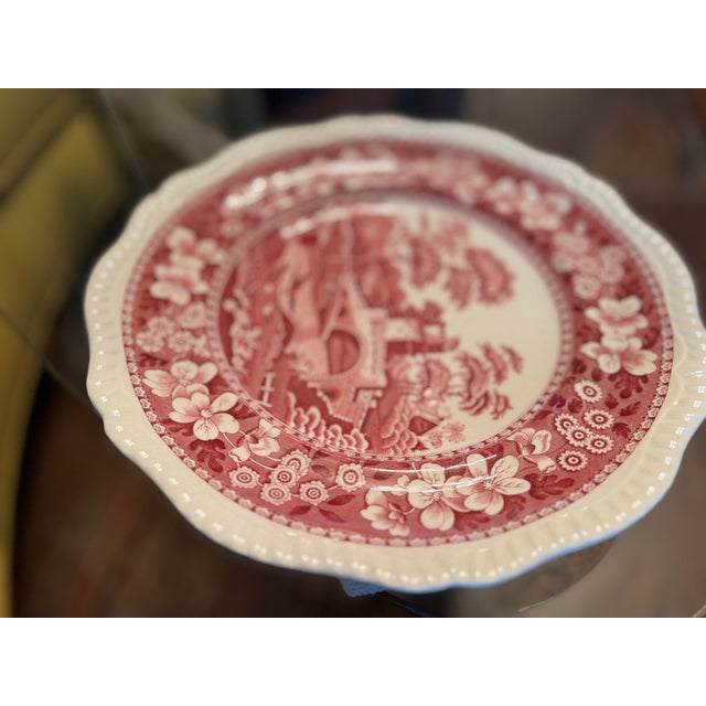 Spode Antique Copeland Spode Red Transferware Ironstone Plate – 10″, England For Sale - Image 4 of 4
