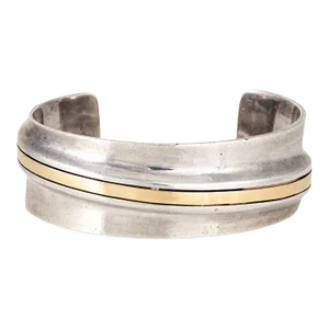 60s Vintage Cartier Bracelet Sterling Silver 18k Gold Cuff Estate Signed Jewellery