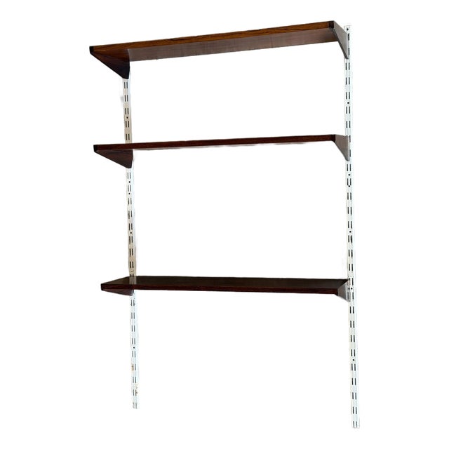 Danish Rosewood Wall Unit Scandinavian Shelving System in Style of Kai Kristiansen Mid Century For Sale
