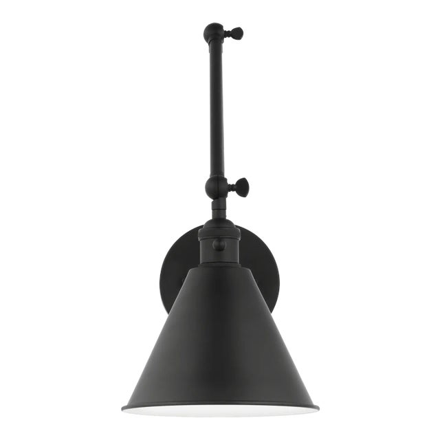 Transitional Chapman & Myers By Visual Comfort Studio Salem Double Arm 1-Light Sconce in Midnight Black For Sale - Image 3 of 3