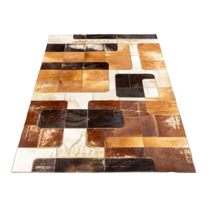 Cowhide Patchwork Carpet, 9' 8" X 6' 9"