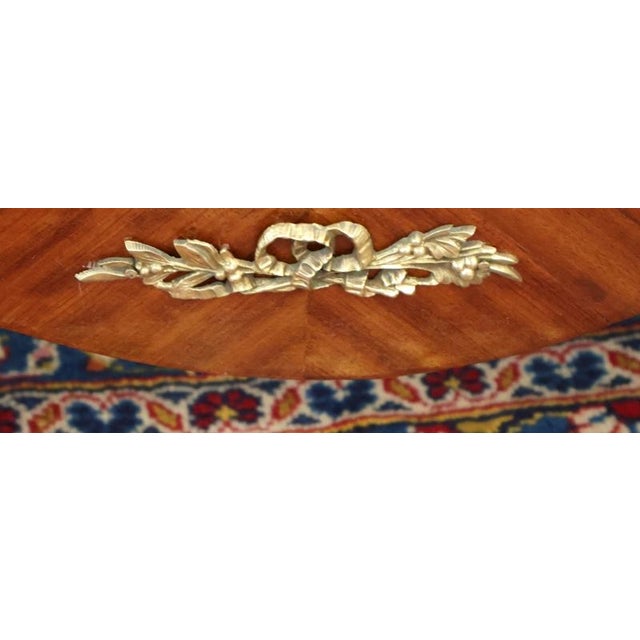 1920's Walnut French Louis XV Style Marble Top Bookcase China Bar Cabinets, 2 Pieces For Sale - Image 14 of 16