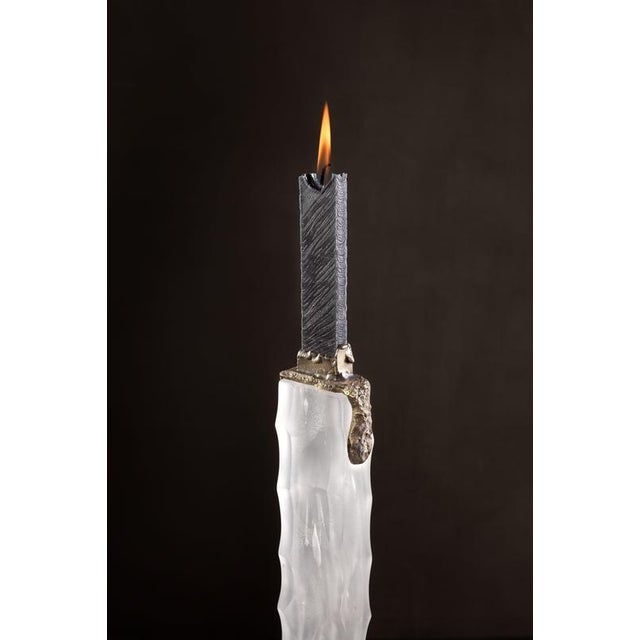 Contemporary Faceted Skyline Black Candleholder by Aina Kari For Sale - Image 3 of 14