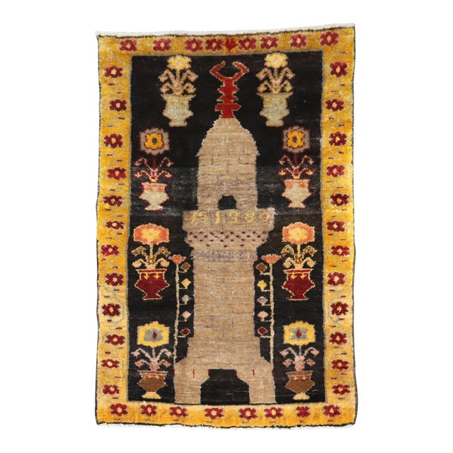 Vintage Zabihi Collection Turkish Anatolian Small Rug - 2'7" x 3'7" For Sale