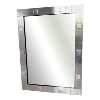 Vintage Chrome Mirror, 1970s For Sale