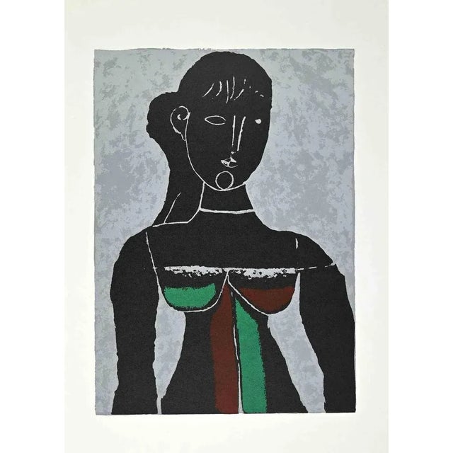 Woman is an original Vintage Offset Print on ivory-colored paper, realized by Franco Gentilini (Italian Painter,...
