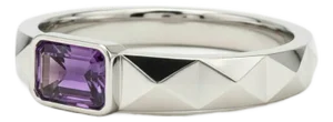Amethyst Solitaire Ring for Men Silver, Gold, Size 10