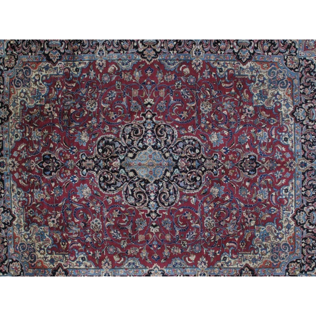Persian 1970's Signed Pesian Khorassan Rug-9'8" X 12'2" For Sale - Image 3 of 9