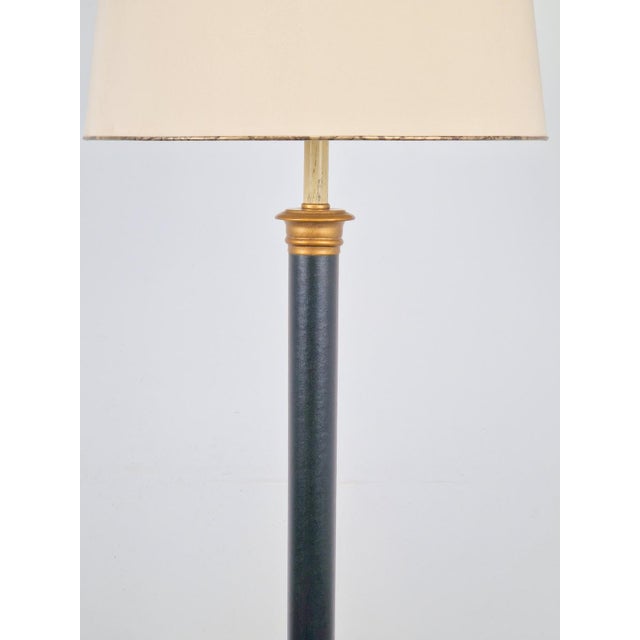 Vintage Neoclassic Green Leather Floor Lamp, 1930s For Sale - Image 6 of 18