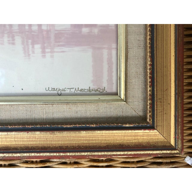 Wayne T Macdonald Vintage "Reverie" Foggy Marina Signed Photograph in Frame For Sale In Charleston - Image 6 of 10