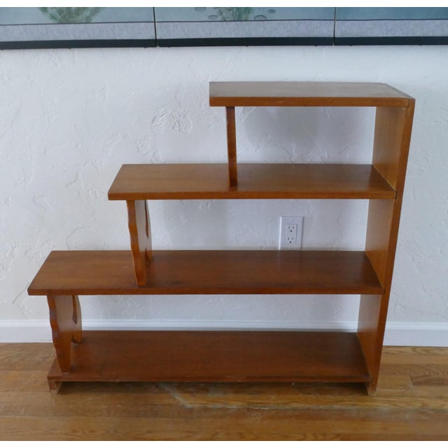 Mid 20th Century Mid-Century Hand Carved Calla Lily 4-Tier Wood Bookshelf For Sale - Image 5 of 12