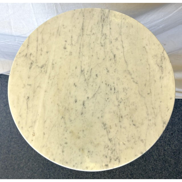 Wood 1900's Solid Wood Reeded Pedestal/ Plant Stand With Marble Top For Sale - Image 7 of 18