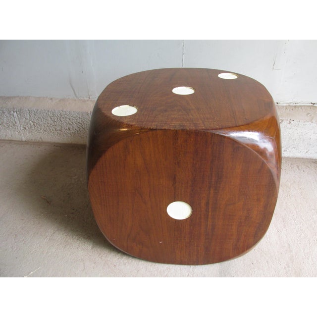 Vintage six-sided die form side table. Custom made by Constance Posse Design, Los Angeles circa 1990s. Beautifully...