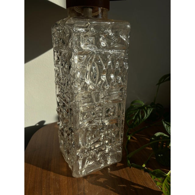 Black Large Glass Table Lamp attributed to Henrik Blomqvist for Stilarmatur, Tranås, Sweden, 1960 For Sale - Image 8 of 13