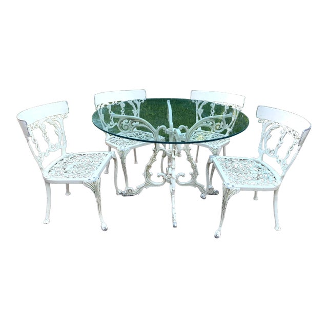 Vintage Arthur Court Style Dining Table & 4 Chairs For Sale