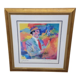 Leroy Neiman Frank Sinatra Custom Framed & Hand Signed Lithograph For Sale