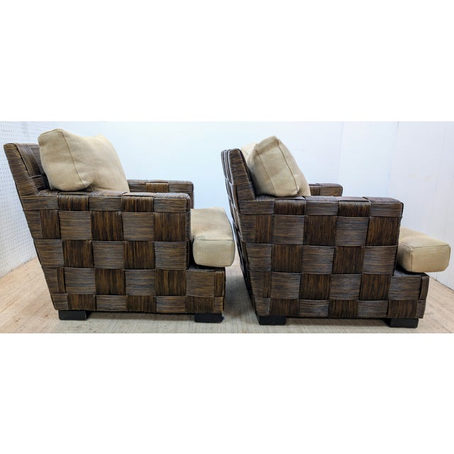 Early 21st Century John Hutton Design - Donghia “Block Island” Club Chairs - Set of 2 For Sale - Image 5 of 12