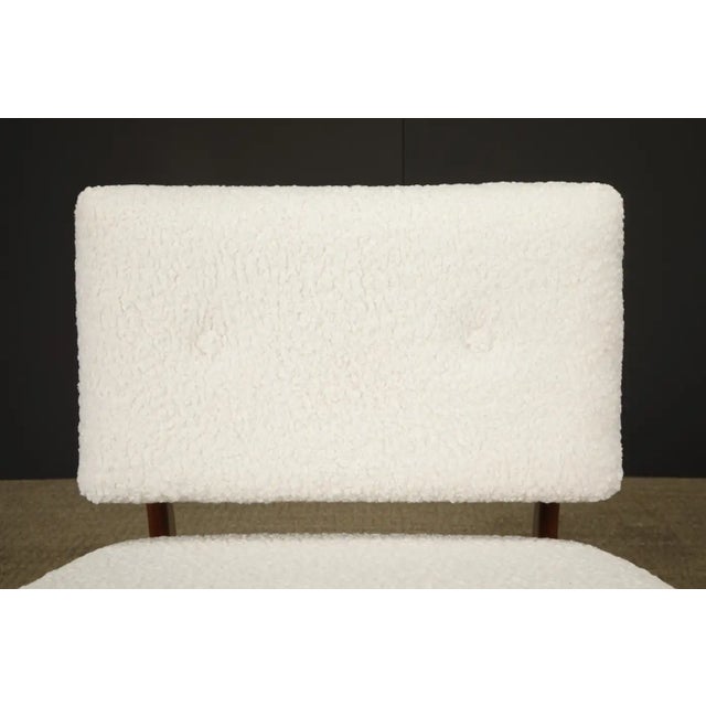 Brazilian Modern Sculptural Rosewood and White Bouclé Lounge Chair, 1960s For Sale - Image 10 of 16