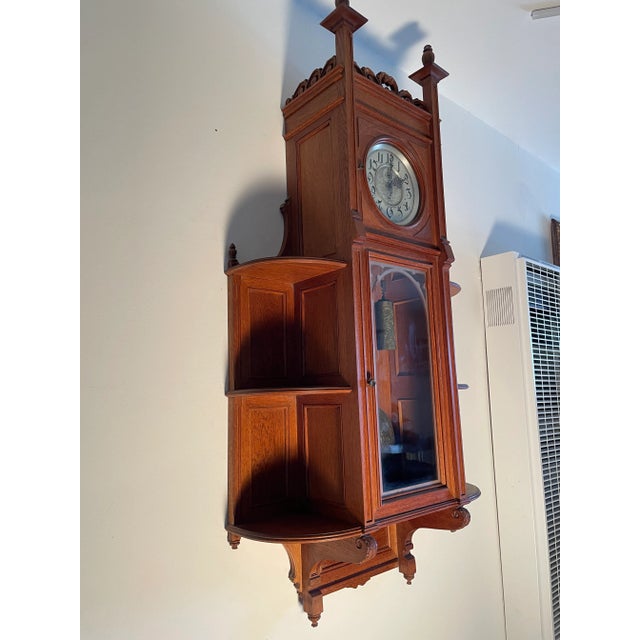 Large 19th Century Austrian Vienna Regulator Wall Clock With Shelves For Sale - Image 11 of 13