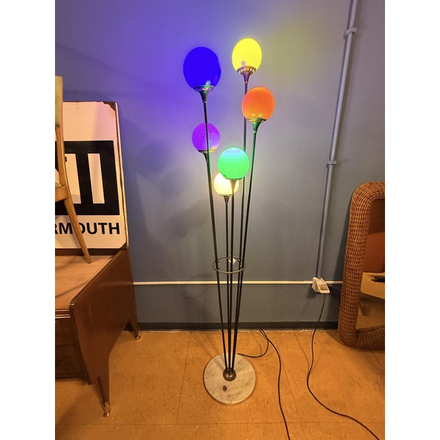 Vintage Sapling Floor Lamp in Opaline Glass and Brass, 1960s For Sale - Image 6 of 10