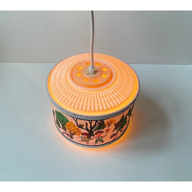 Vintage Children's Room Pendant Light with Hansel and Gretel Fabric Shade, 1970s For Sale - Image 4 of 11