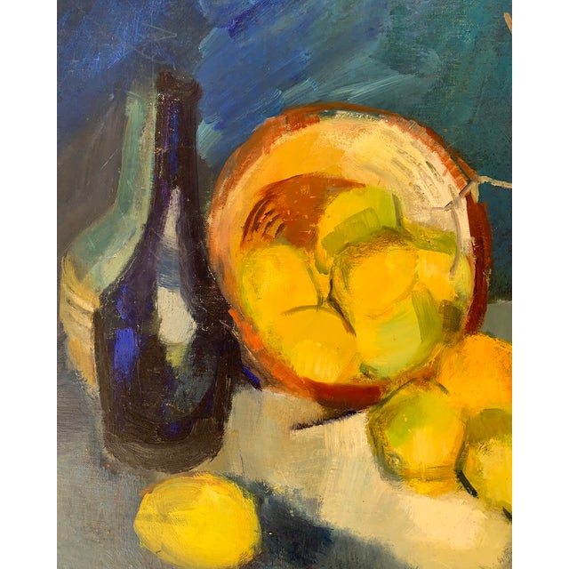 Mid-Century Modern Vintage Original Still Life With Lemons and Vase by Jo Werts For Sale - Image 3 of 10