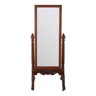 Ethan Allen Mahogany Tall Cheval Dressing Mirror For Sale