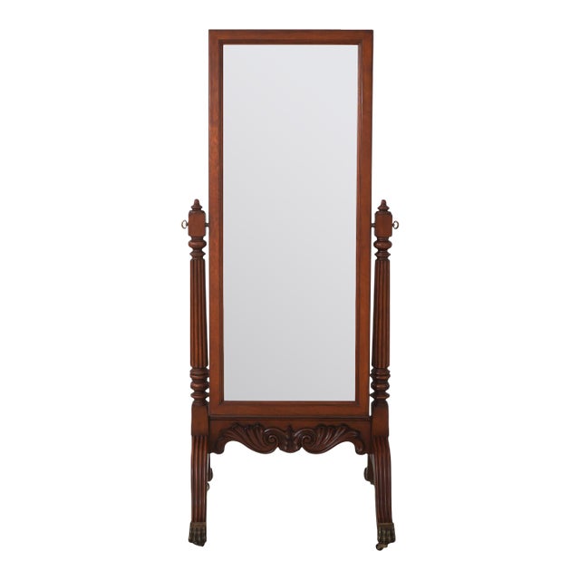 Ethan Allen Mahogany Tall Cheval Dressing Mirror For Sale