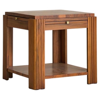 Italian Art Deco Walnut Coffee Table with Pull-Out Extensions, 1940s For Sale