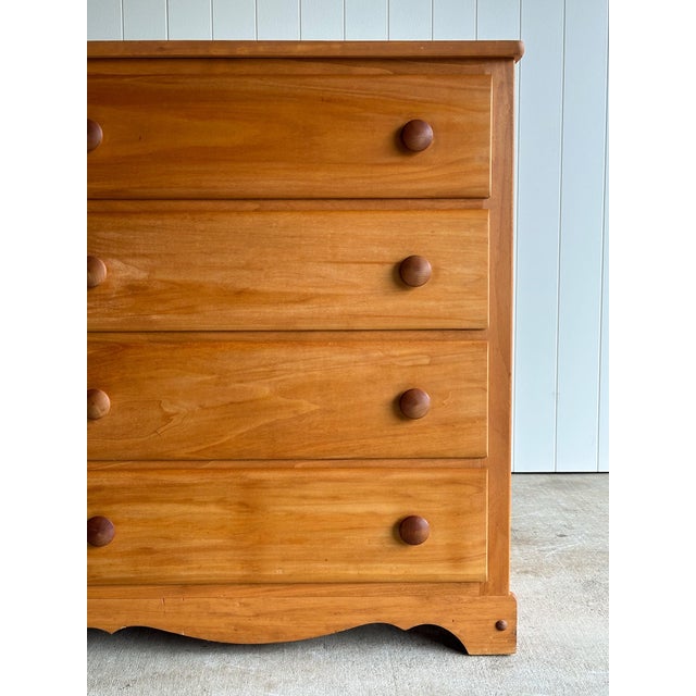 Wood Vintage Honey Tone Wooden Chest of Drawers For Sale - Image 7 of 14