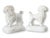 19thC Staffordshire Porcelain Lambs w/Baskets For Sale - Image 4 of 4
