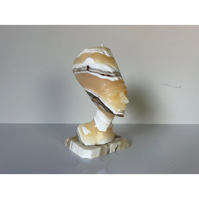 Vintage Decorative Nefertiti Egyptian Queen Marble Bust Statue For Sale - Image 13 of 13