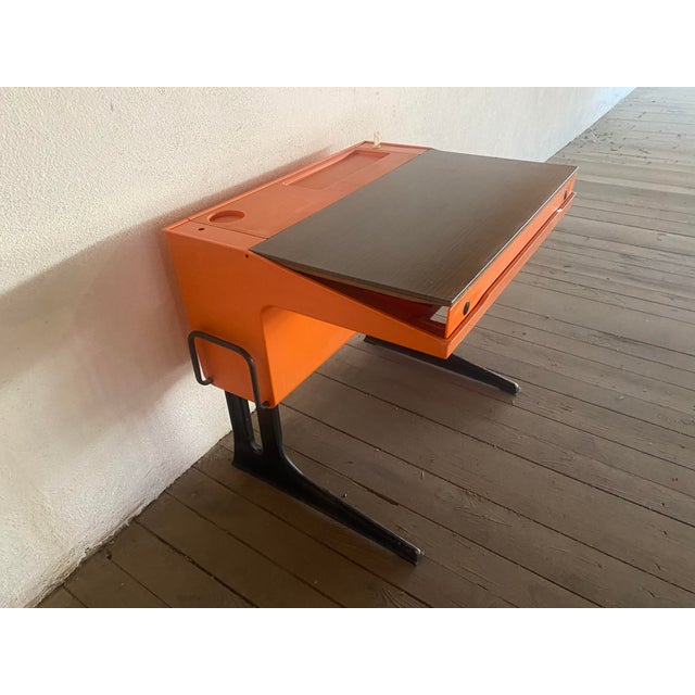 Orange Vintage Space Age Desk in Orange by Luigi Colani for Flötotto, Set of 2 For Sale - Image 8 of 18