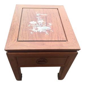 Vintage Side Table With Mother of Pearl Inlay