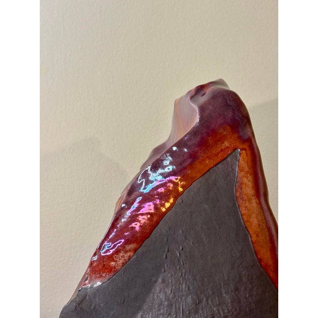 Tony Evans Vintage 1960s Tony Evans Raku Studio Pottery Vase, Abstract Form For Sale - Image 4 of 10
