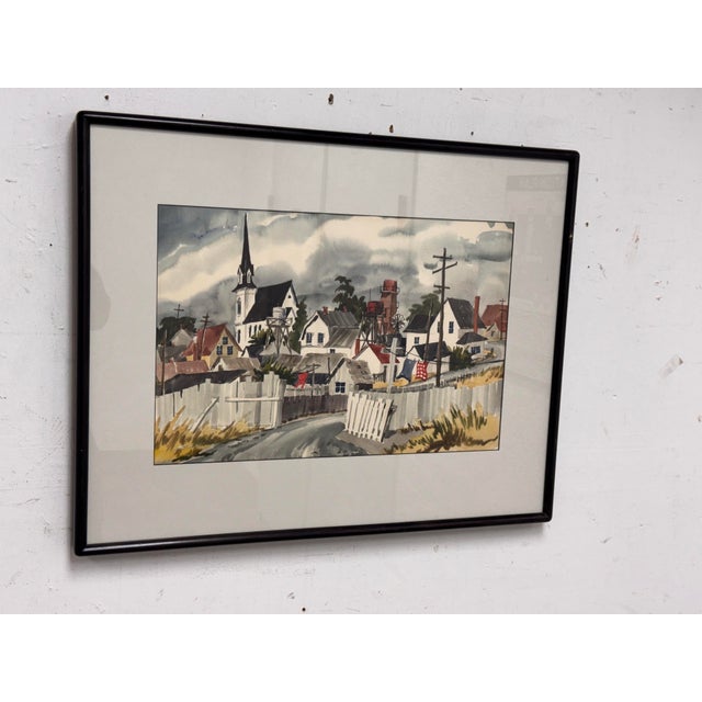 M. B. Pritchard Mendocino Framed Watercolor, Circa 1996 For Sale - Image 10 of 12
