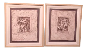 Mid Century Harris G. Strong Ceramic Wall Art - a Pair