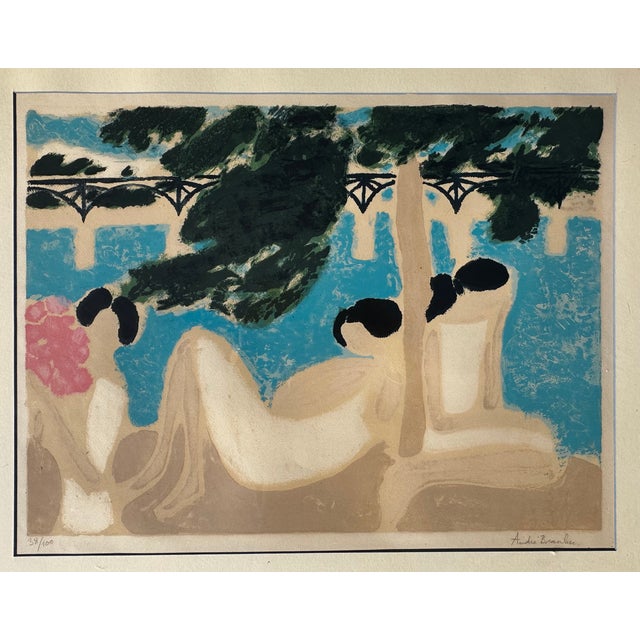 'Pont des Arts' is number 38/100 of this classic print by French artist Andre Brasilier. Beautifully framed and ready for...