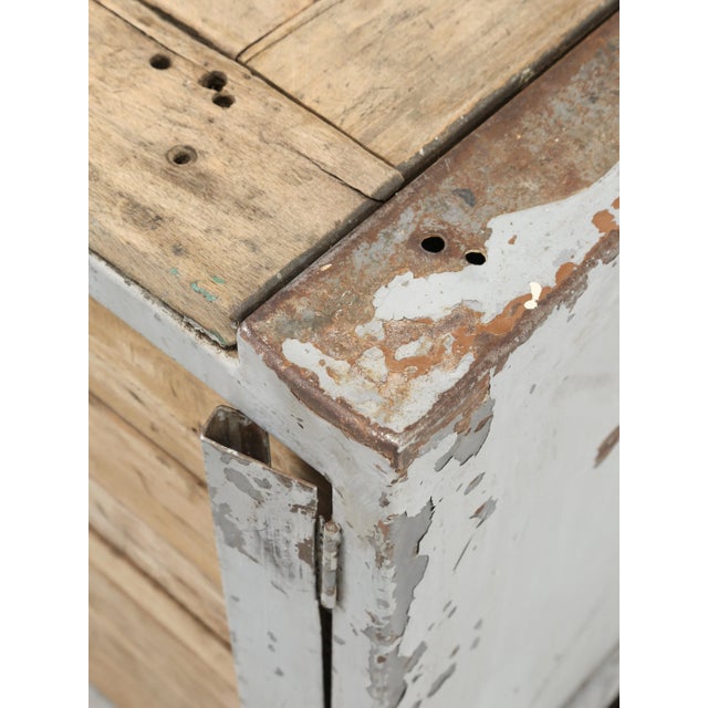 Industrial Steel Cabinet Original Paint Possible Kitchen Island or Work Table For Sale In Chicago - Image 6 of 13