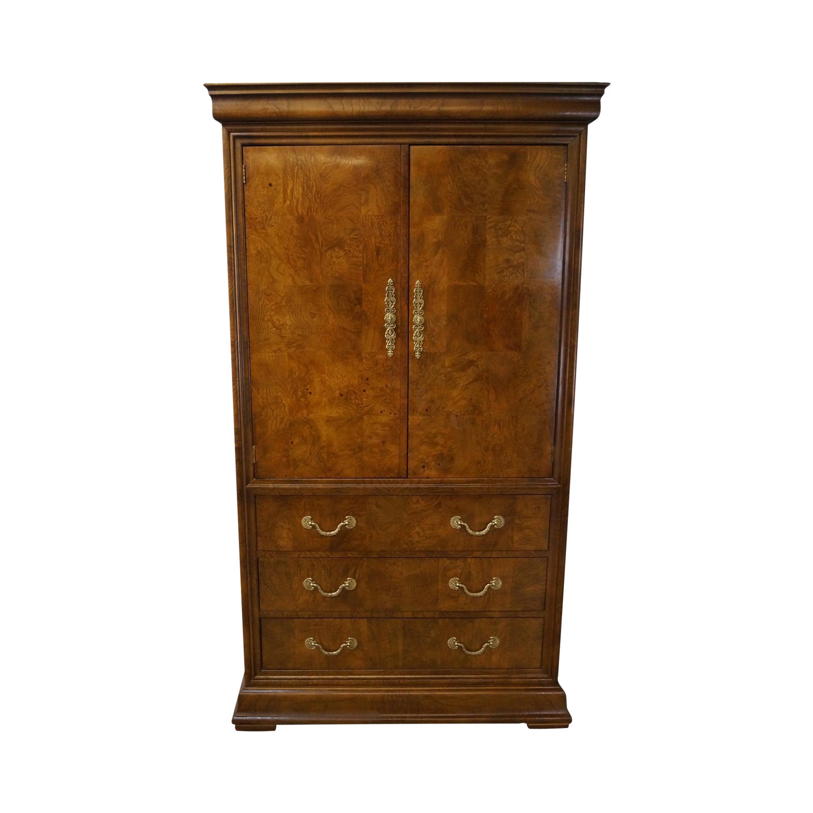 Henredon Charles X Burl Wood Armoire Chairish