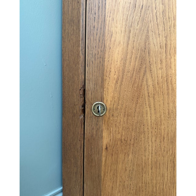 Vintage Oak Corner Cabinet with Glass Front, 1950s For Sale - Image 6 of 11